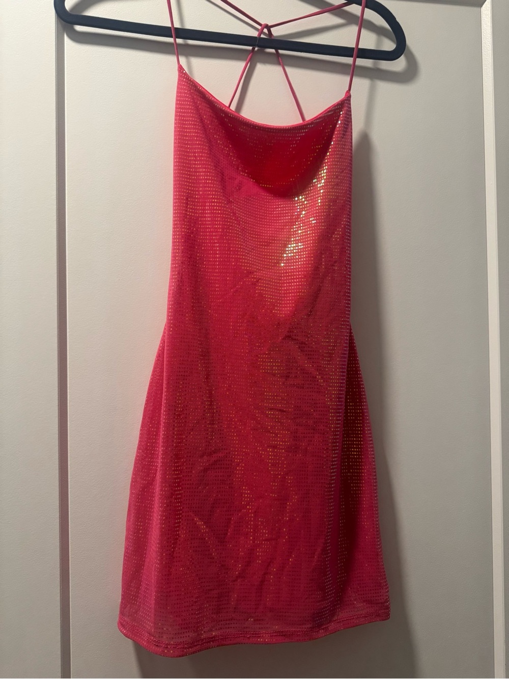 PrettyLittleThing Hot Pink Mini Dress with Sparkle